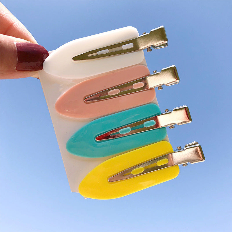 4PCS(1Set) Of Seamless Hair Clips, Bangs Clips, Broken Hair Clips, Headwear, Women's Makeup Clips, Duckbill Clips, Side Clips