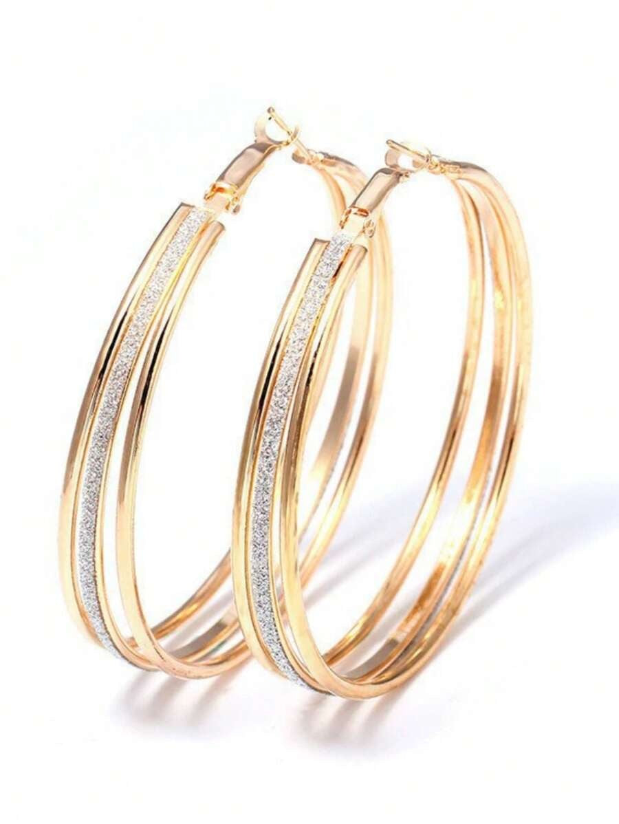 1 Pair Multi-Layer Frosted Ball Earrings For Women