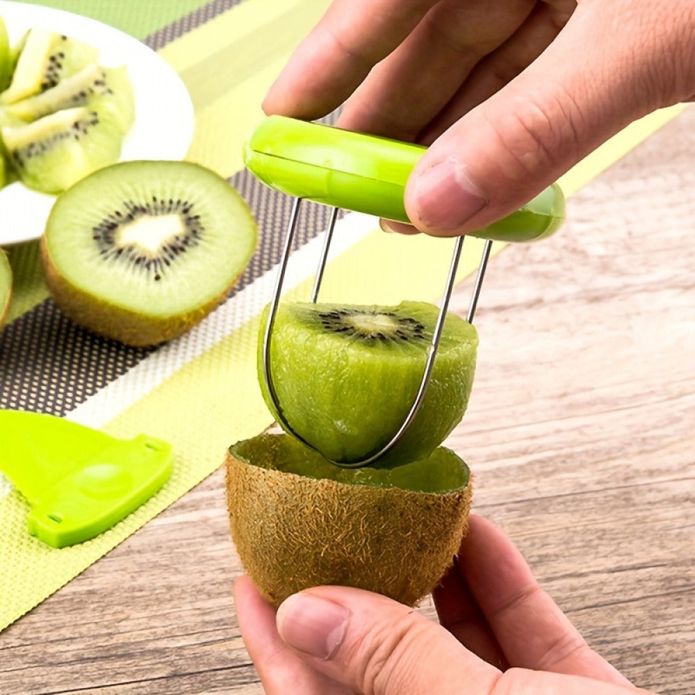 1PC Kiwi Peeler And Slicer - Plastic Fruit Separator, Kiwi Cutter And Corer, Multifunctional Avocado Peeler, Pulp Separator, Meat Scraper, Creative Kitchen Tool