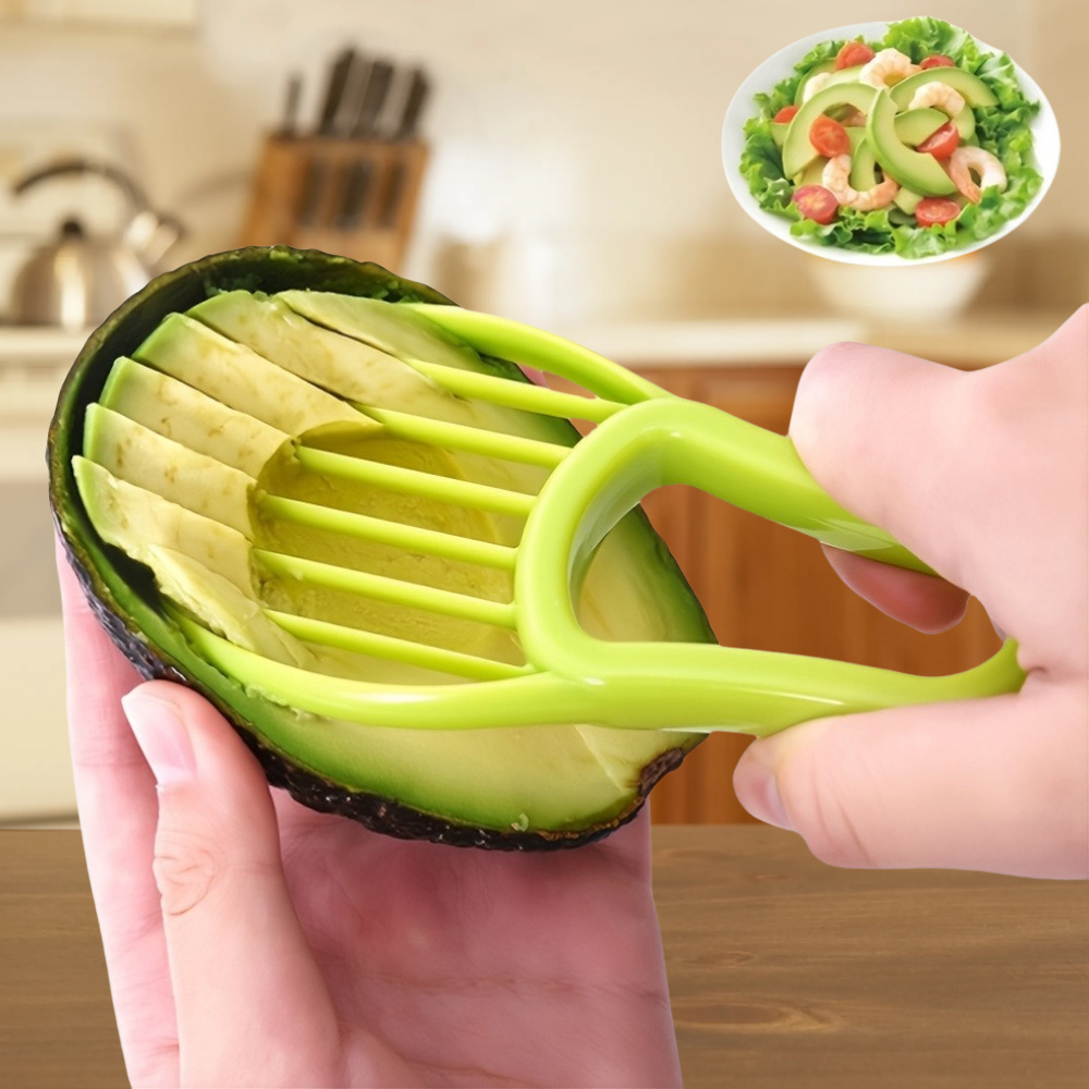 1PC 3-In-1 Silicone Slicer Set For Banana, Tomato & Butter | Easy Coring & Slicing | Green Kitchen Tool | Avocado Prep Helper | Premium Safe Silicone