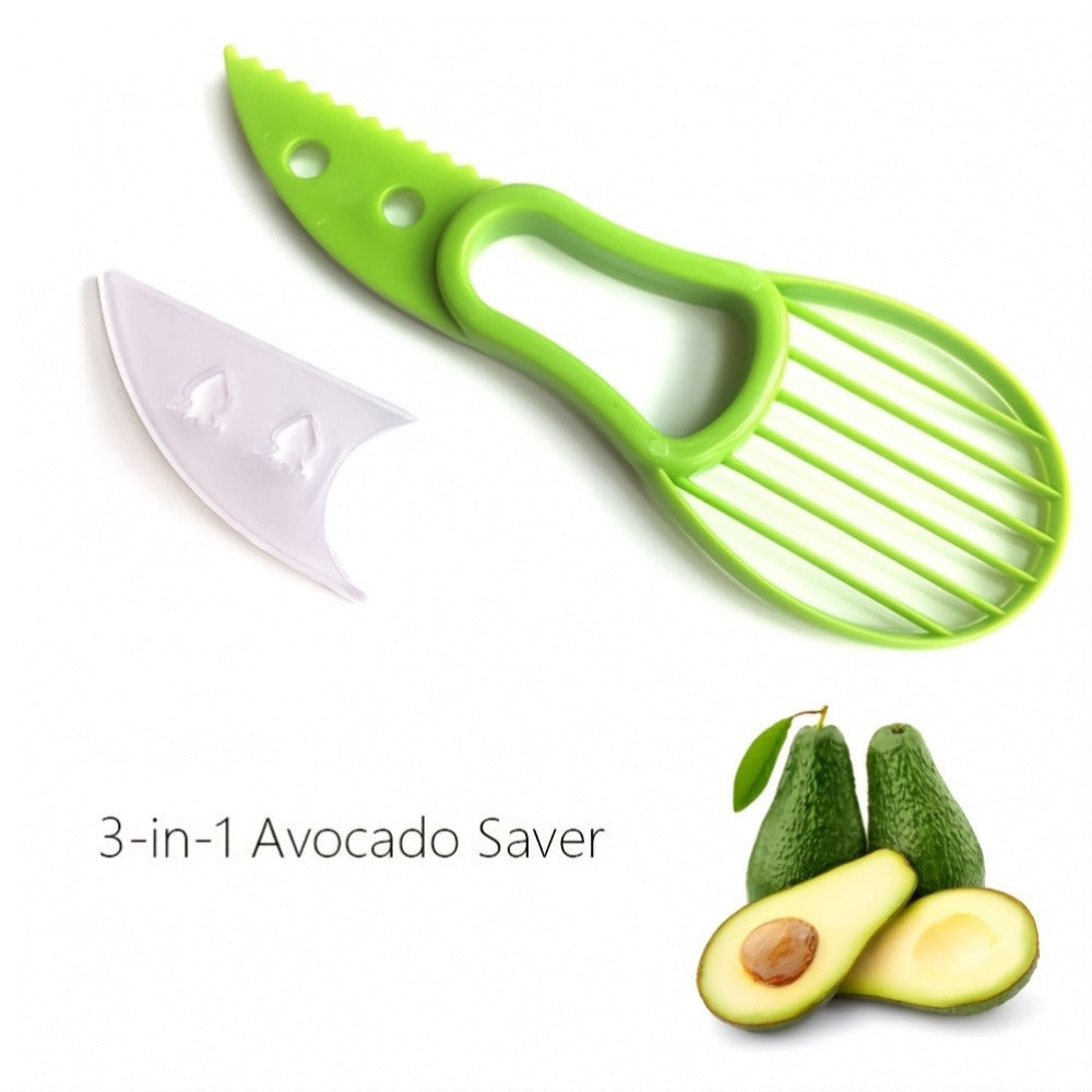 1PC 3-In-1 Silicone Slicer Set For Banana, Tomato & Butter | Easy Coring & Slicing | Green Kitchen Tool | Avocado Prep Helper | Premium Safe Silicone