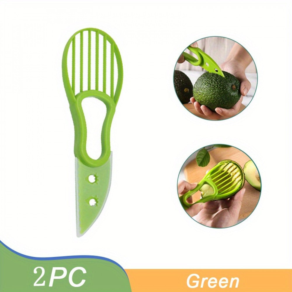 1PC 3-In-1 Silicone Slicer Set For Banana, Tomato & Butter | Easy Coring & Slicing | Green Kitchen Tool | Avocado Prep Helper | Premium Safe Silicone