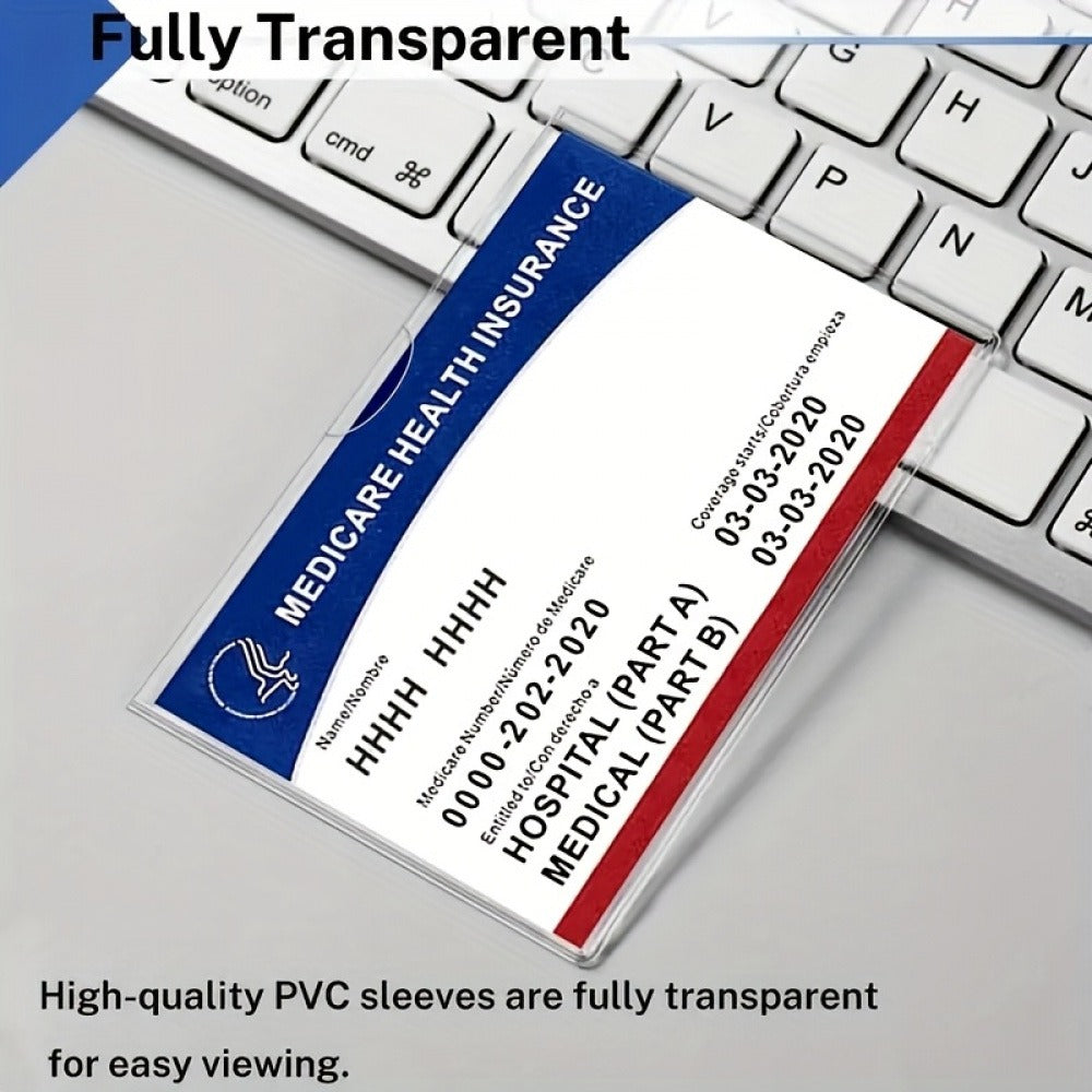 1 PCAK(5pcs)Medicare Protector Sleeves Clear PVC Waterproof Medical/ Card /Social Security Card Protector - Clear Vinyl Plastic Covers For Insurance