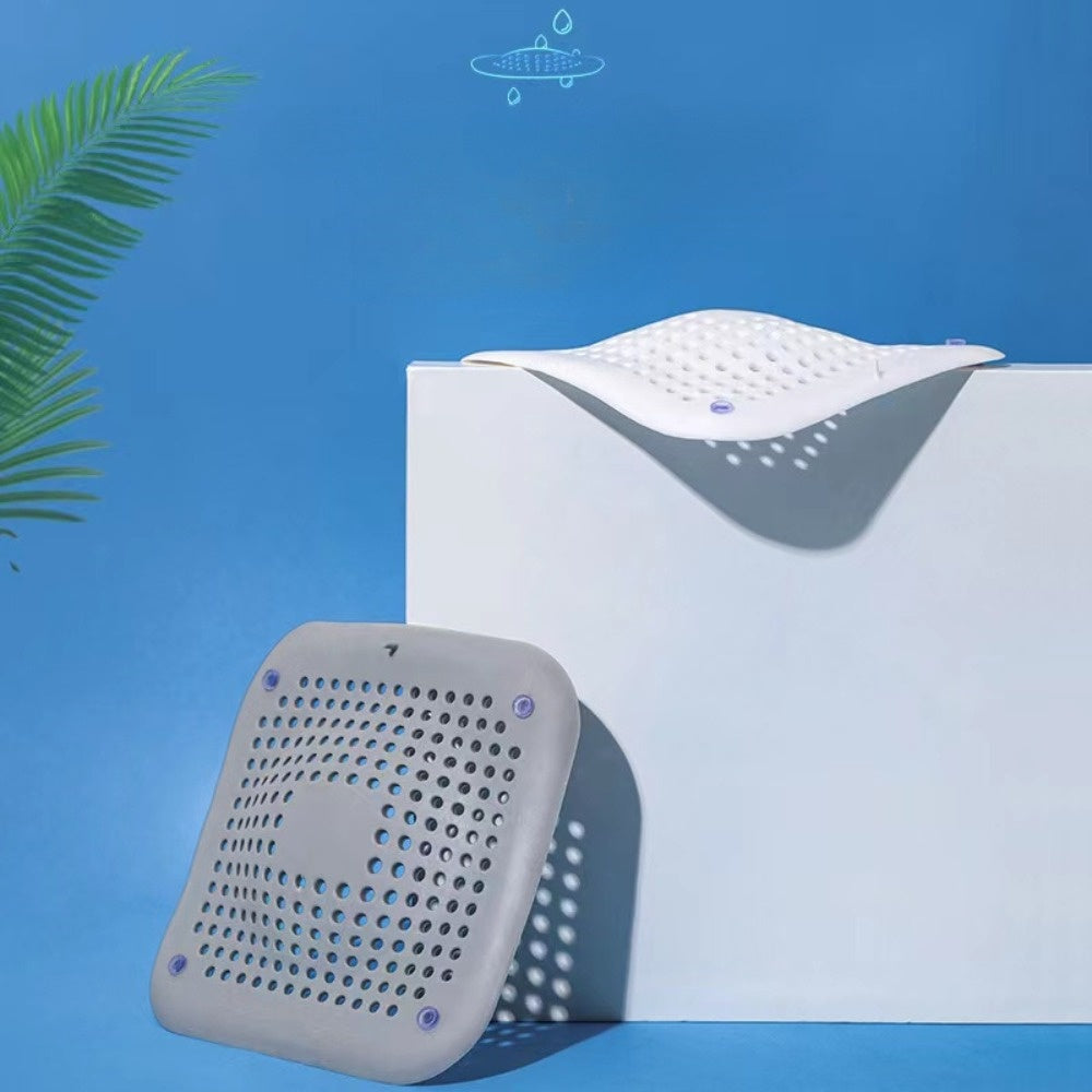 1PC 5.4 Inch Square Drain Cover TPR Hair Drain Catcher Flat Silicone Floor Drain Cover Plug Bathroom