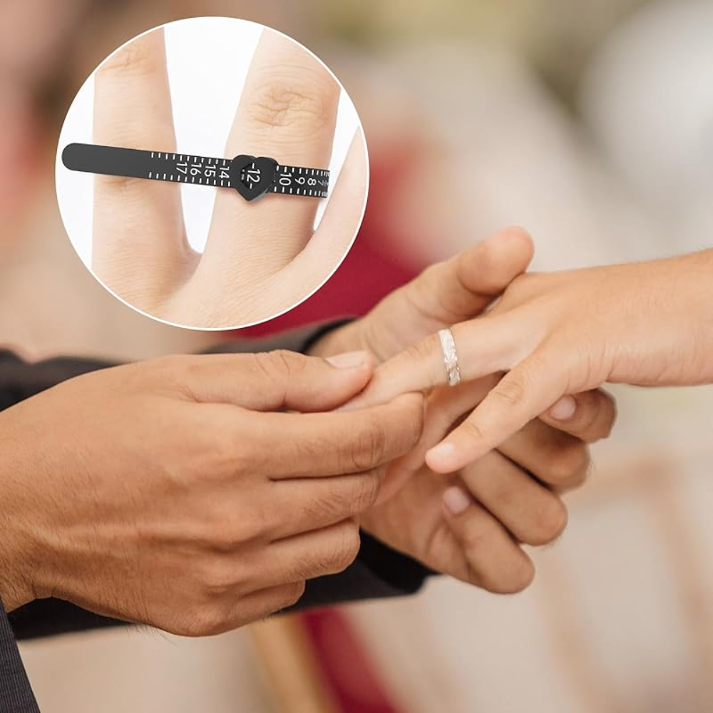 1pc Pink Reusable Ring Sizer Measuring Tool - Adjustable Jewelry Size Gauge