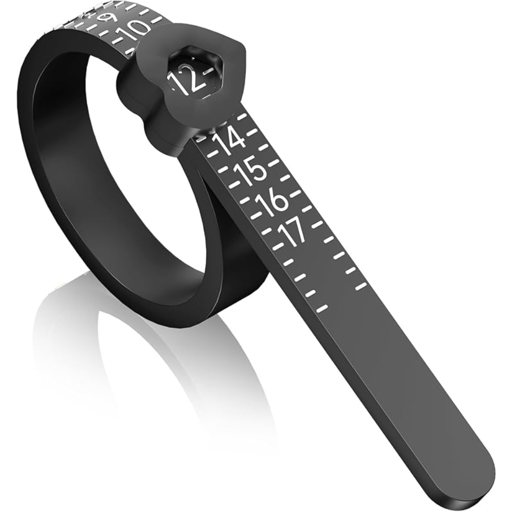 1pc Pink Reusable Ring Sizer Measuring Tool - Adjustable Jewelry Size Gauge