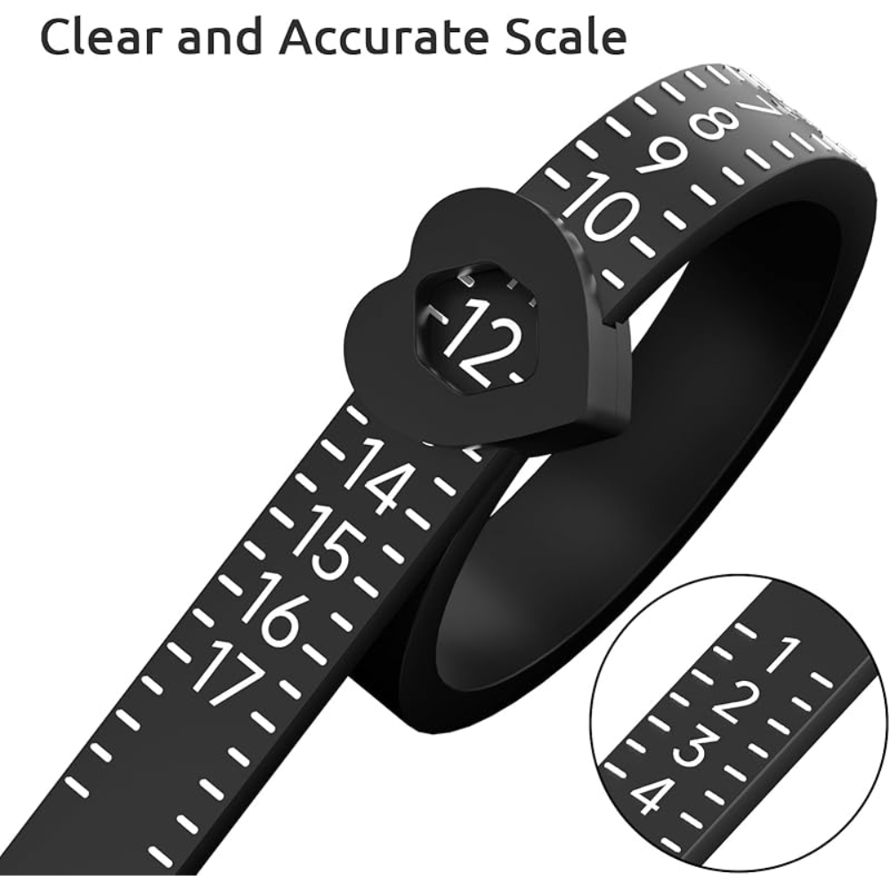 1pc Pink Reusable Ring Sizer Measuring Tool - Adjustable Jewelry Size Gauge