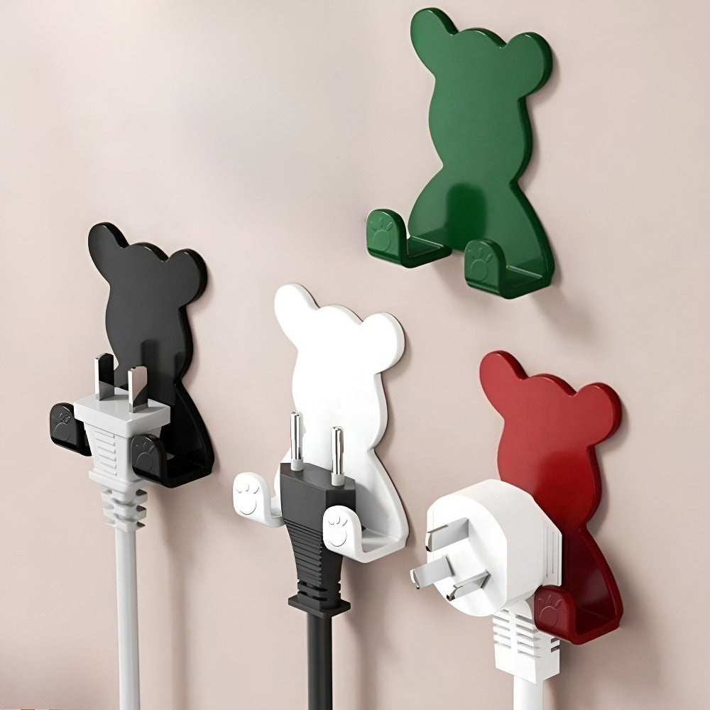 1pc Cute Bear Plastic Wall Hooks - No-Drilling Heavy Duty Razor/Cosmetic Organizer - Bathroom Decor For Home & Summer Use