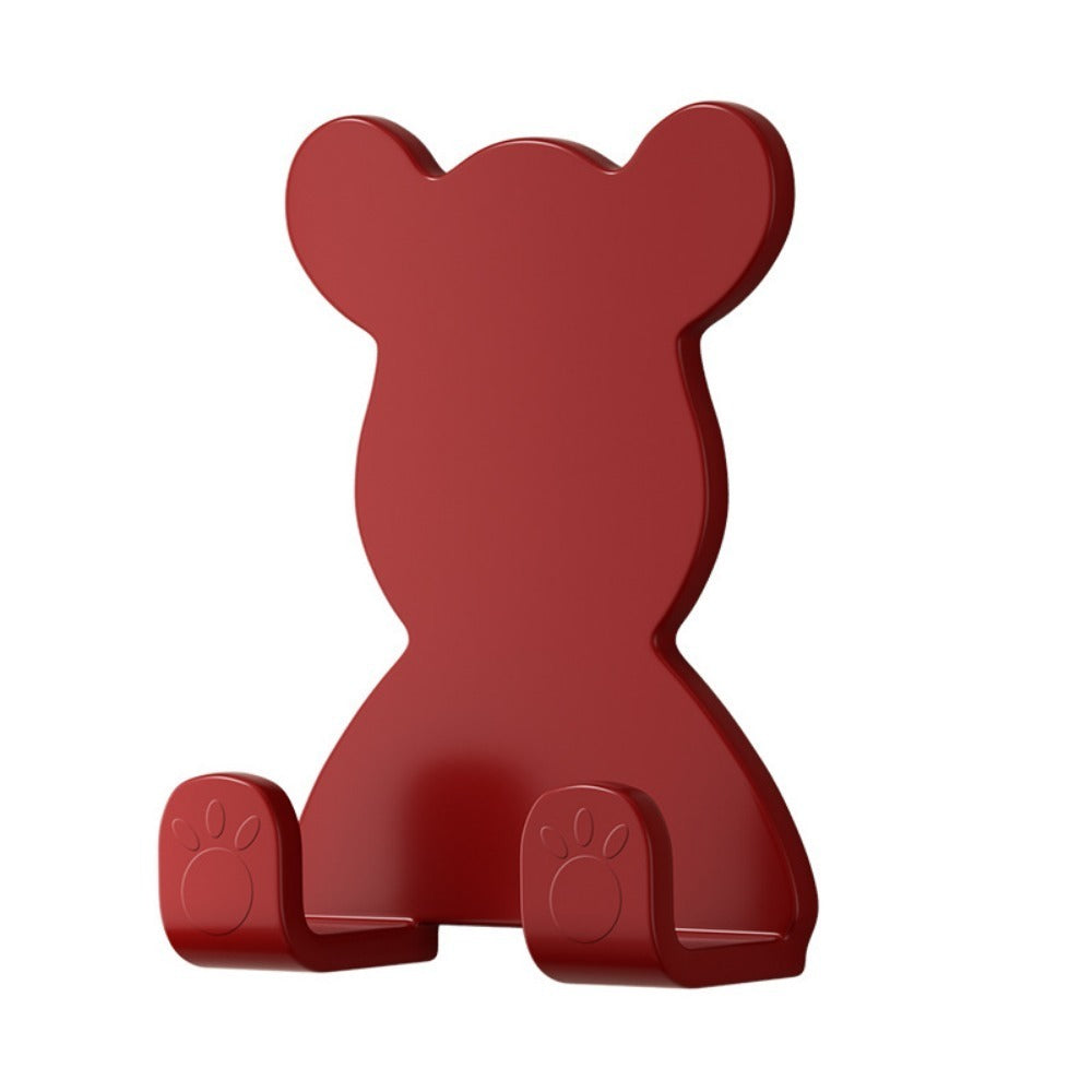 1pc Cute Bear Plastic Wall Hooks - No-Drilling Heavy Duty Razor/Cosmetic Organizer - Bathroom Decor For Home & Summer Use