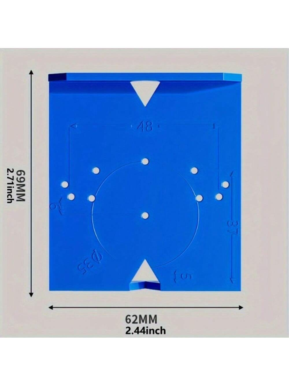 1pc Durable Plastic Cabinet Hinge Drilling Guide - Precision Woodworking Tool With 3.54" Accuracy, Blue Flush Mounting Template For Cabinet Door Installation, Adjustable Alignment & Easy-Use Design