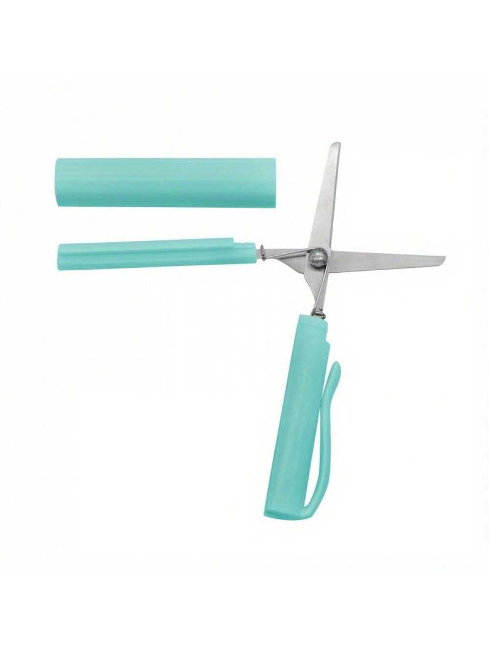 1pc RANDOM COLOR Mini Portable Folding Scissors - Compact, Sharp & Durable For Crafting/DIY/Everyday Use - Light Blue/Pink/Mint Green Handles