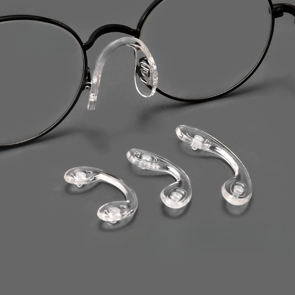4PCS Silicone U-Shaped Eyeglass Nose Pads - Screw-Fixed Non-Adhesive Design - Stable, Durable & Comfortable For Adults/Children