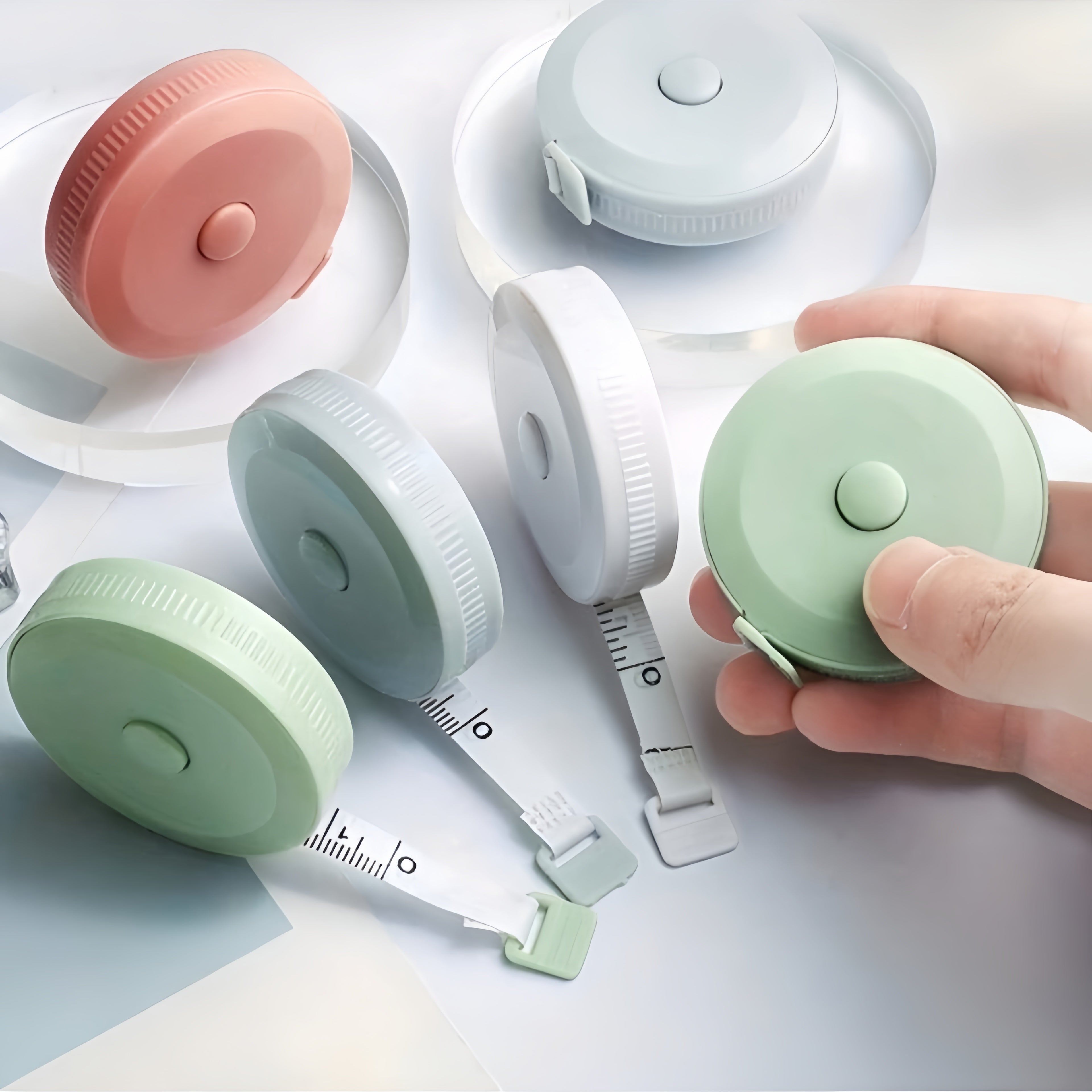 1pc RANDOM COLOR Compact Portable Mini Tape Measure - Double-Sided 59"/1.5m High-Accuracy Scale - Ideal For Clothing, Body & Home Measurements