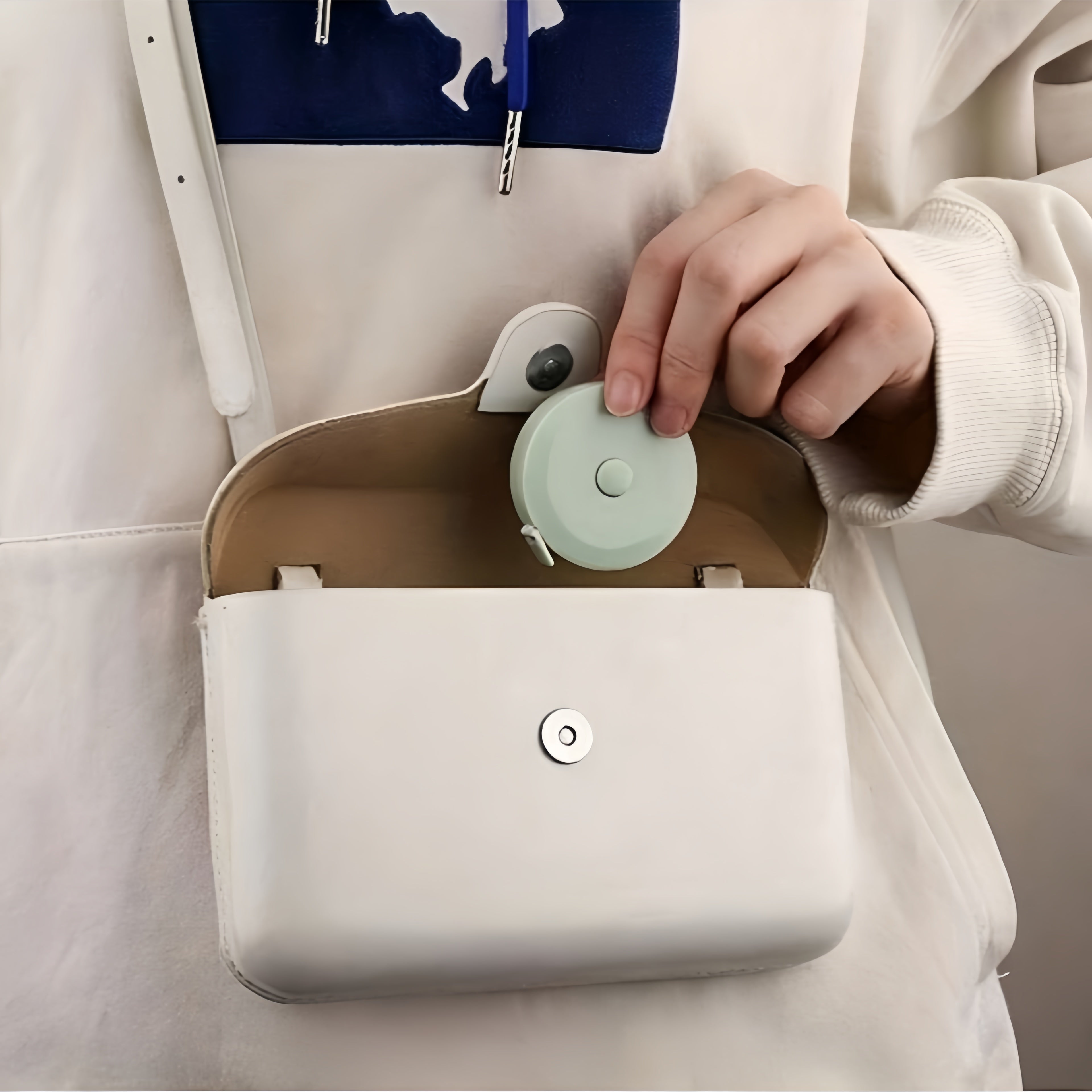 1pc RANDOM COLOR Compact Portable Mini Tape Measure - Double-Sided 59"/1.5m High-Accuracy Scale - Ideal For Clothing, Body & Home Measurements