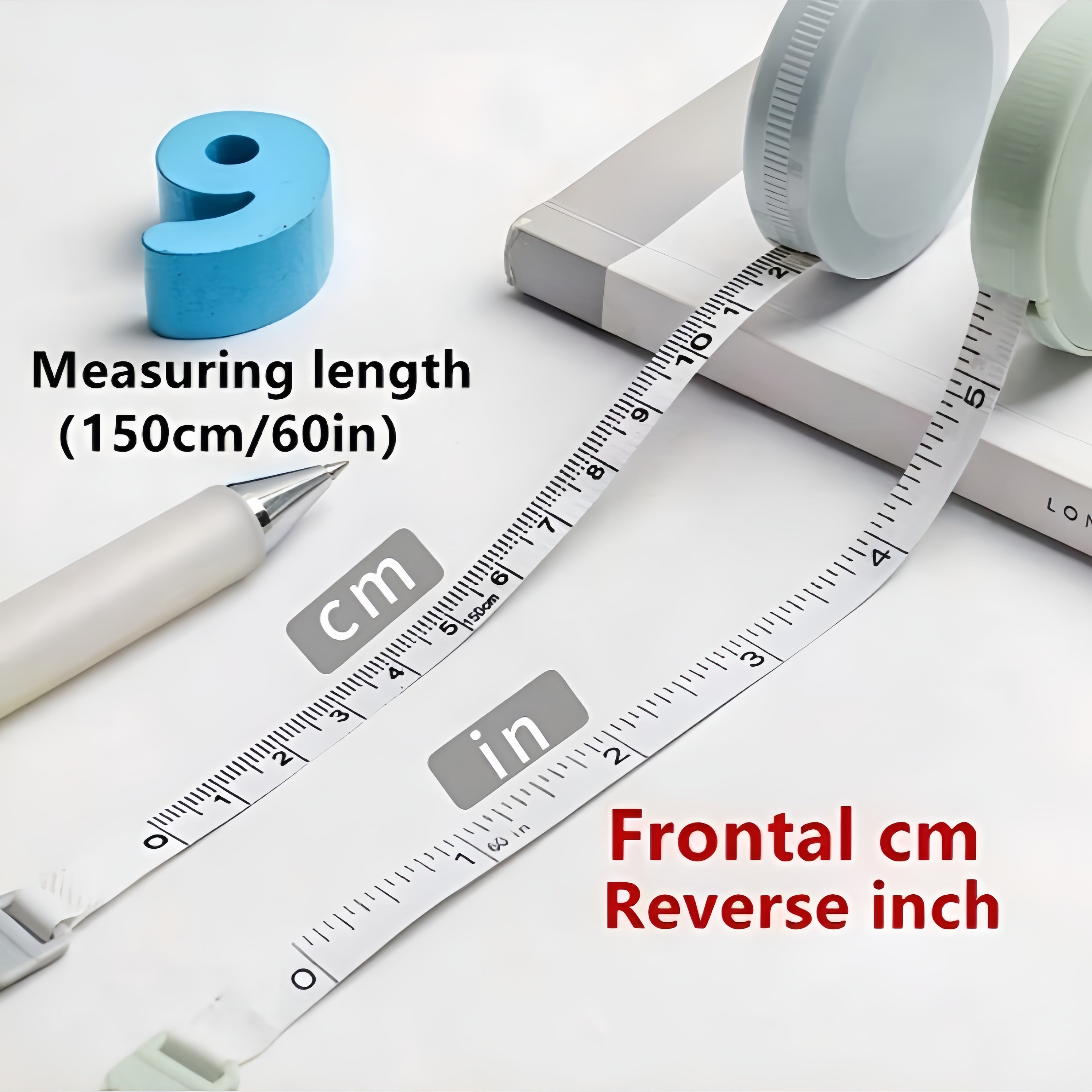1pc RANDOM COLOR Compact Portable Mini Tape Measure - Double-Sided 59"/1.5m High-Accuracy Scale - Ideal For Clothing, Body & Home Measurements