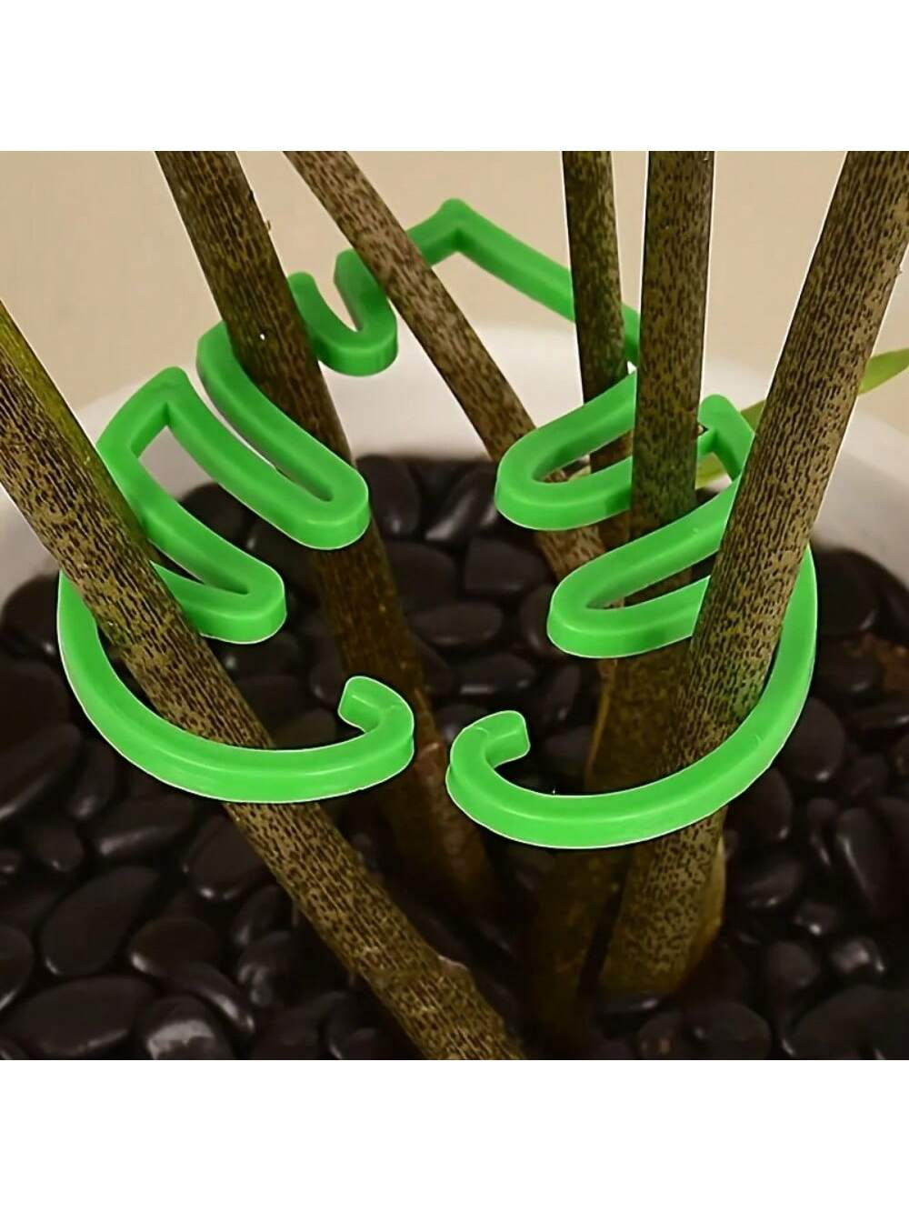 2PCS Green Turtle Bamboo Plant Support Pile - Durable Plastic For Indoor And Outdoor Gardening, Promotes Vertical Growth, Ideal For Climbing Plant Support