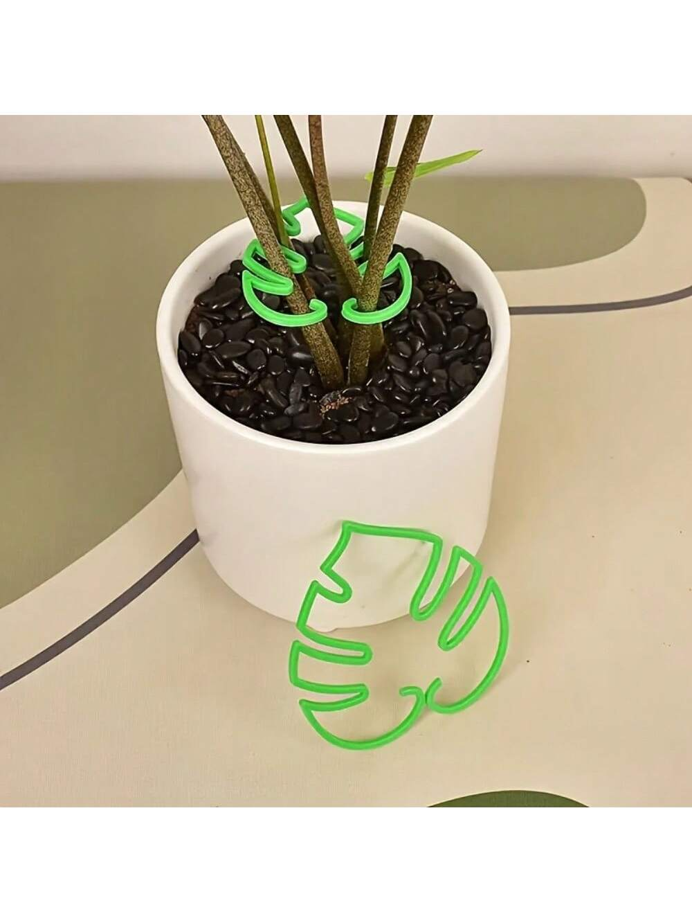 2PCS Green Turtle Bamboo Plant Support Pile - Durable Plastic For Indoor And Outdoor Gardening, Promotes Vertical Growth, Ideal For Climbing Plant Support