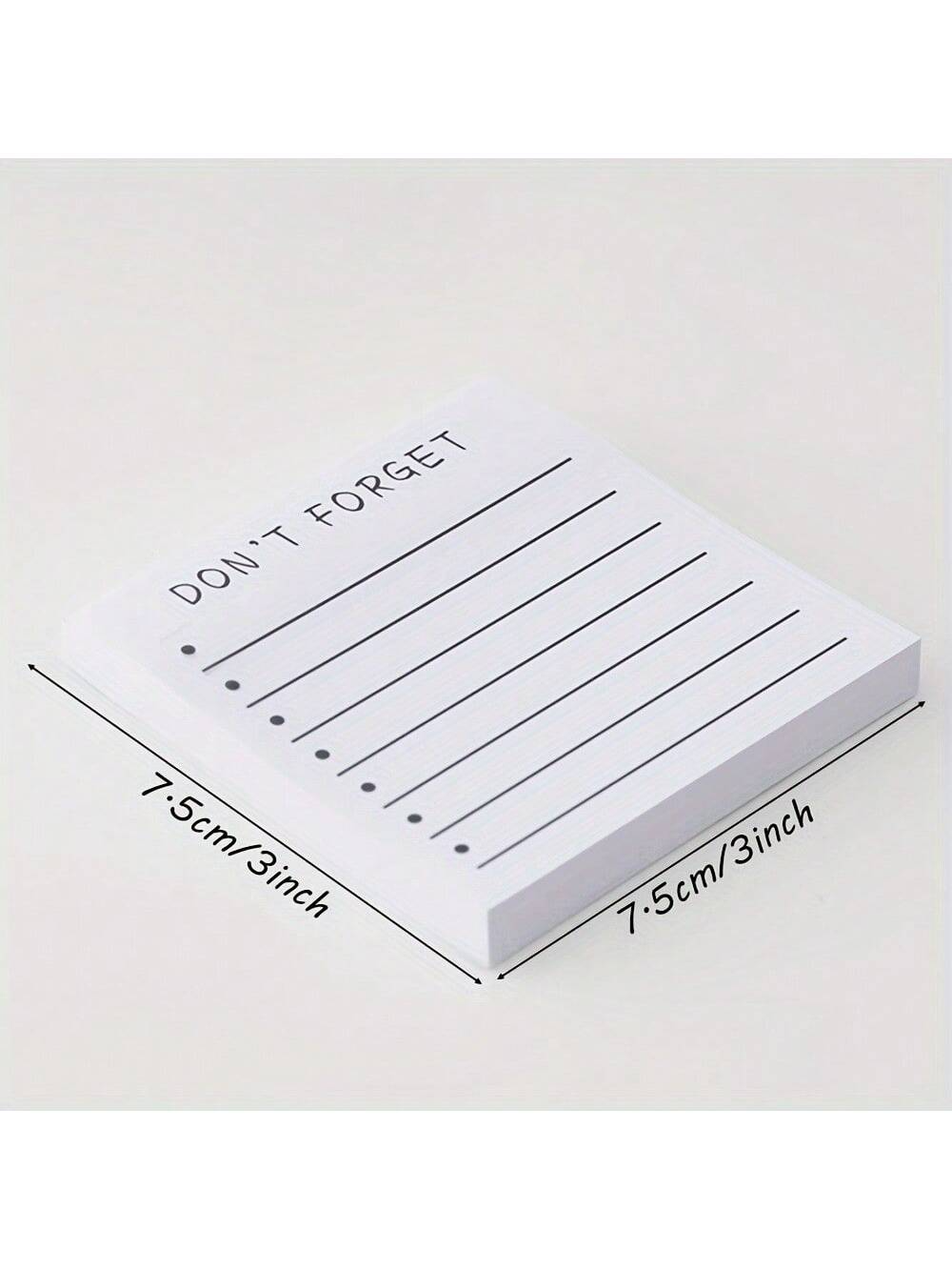 1PC Of Sticky Notes, Don't Forget To Use For Planning, Reminder, And Study, Self-Adhesive Memo, Suitable For Home And Office Use, 3X 3inch Lined Notebook