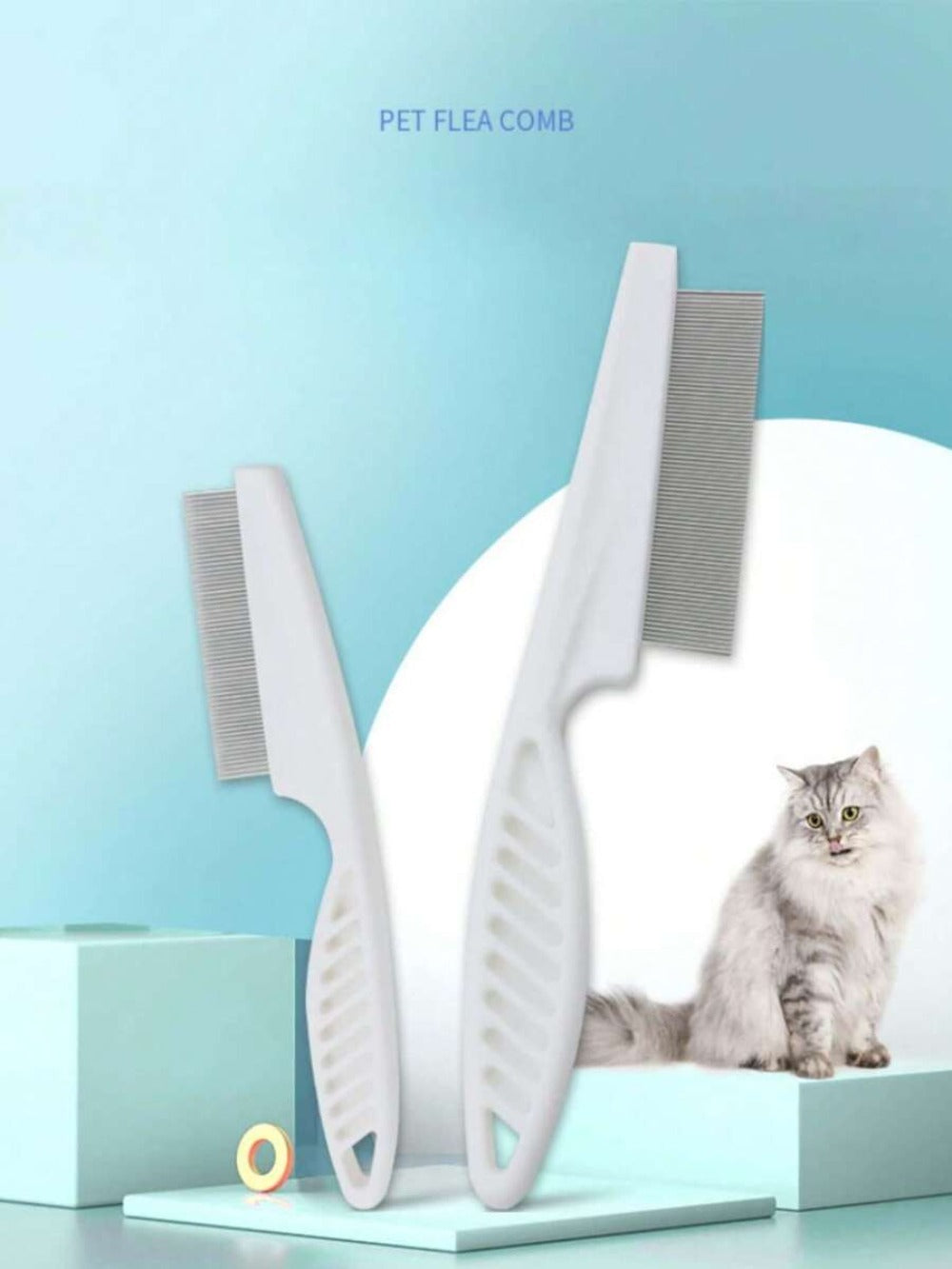 1pc Dog Grooming Flea Comb, Stainless Steel Fine Free Cat Hair Brush, Pet Grooming Supplies Fine Tooth Pet Flea Removal Tool, Suitable For Cats And Dogs, Pet Deshedding Tool