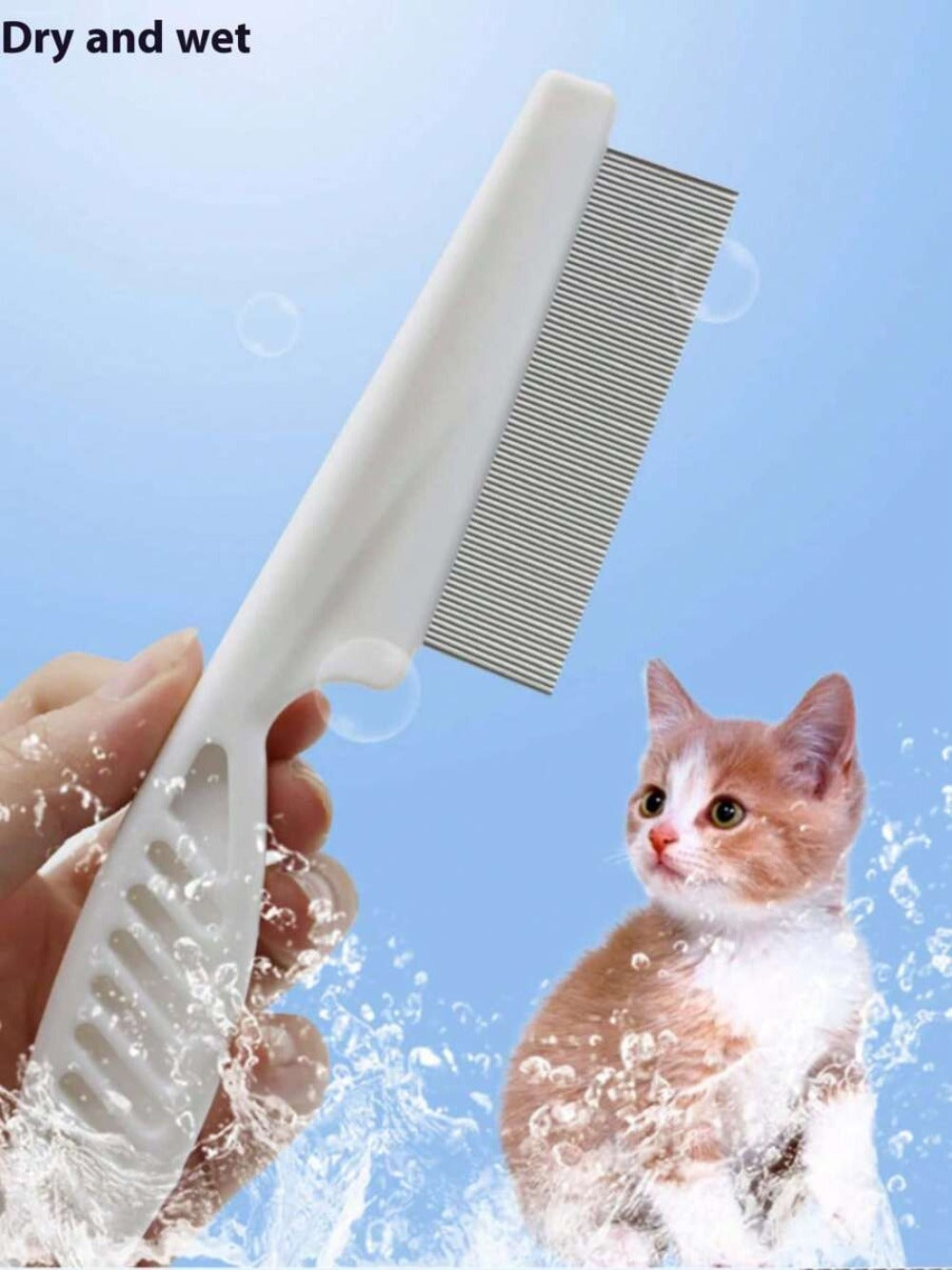 1pc Dog Grooming Flea Comb, Stainless Steel Fine Free Cat Hair Brush, Pet Grooming Supplies Fine Tooth Pet Flea Removal Tool, Suitable For Cats And Dogs, Pet Deshedding Tool