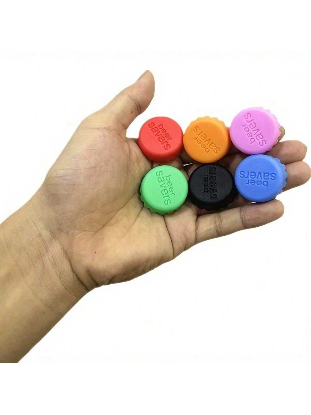 6PCS Silicone Bottle Cap Stoppers | Reusable Air-Tight Seals, Assorted Colors (Random) | Fits Wine, Beer, Soda Bottles | Kitchen & Catering Essentials | Durable Food-Safe Silicone