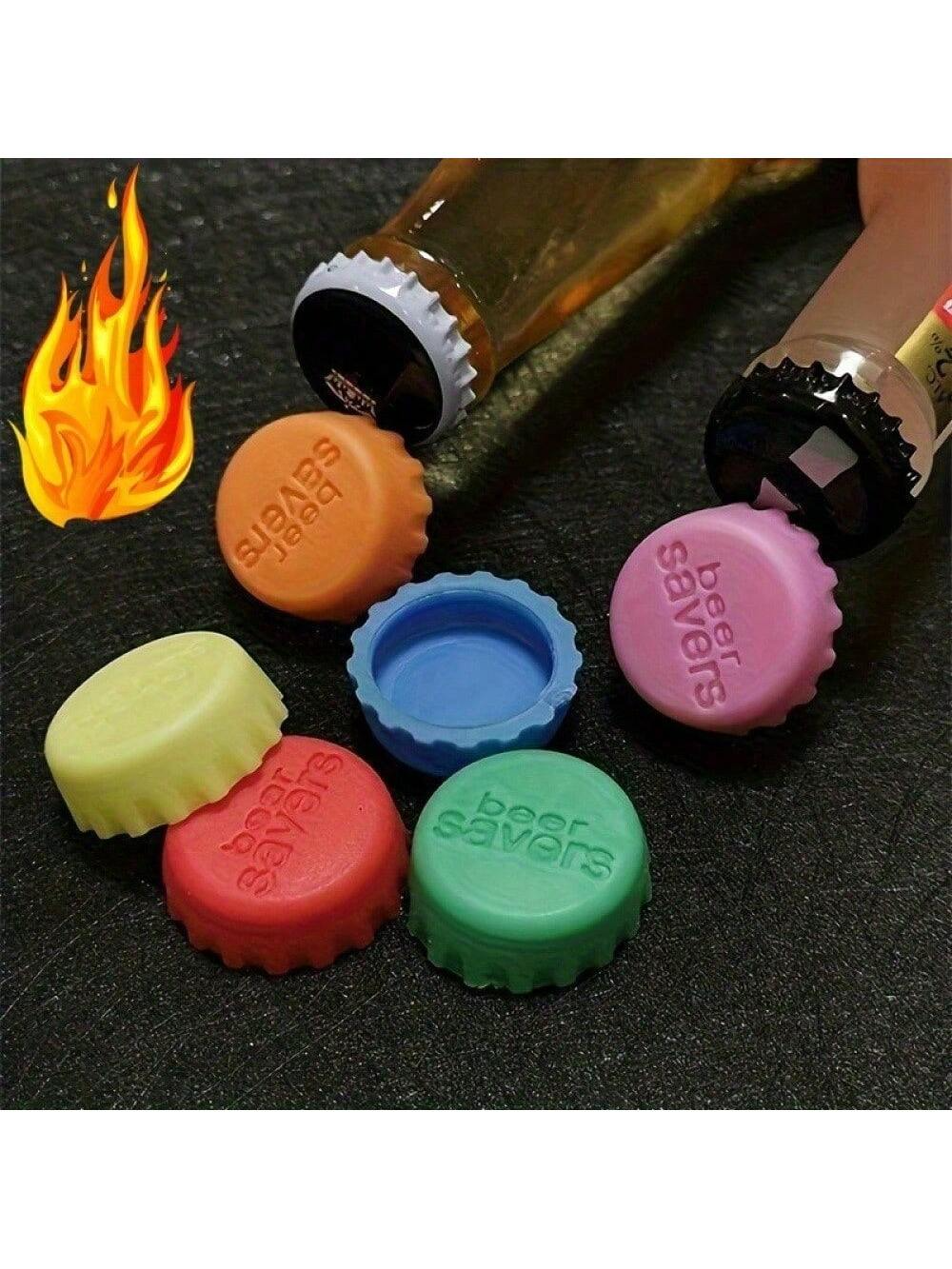 6PCS Silicone Bottle Cap Stoppers | Reusable Air-Tight Seals, Assorted Colors (Random) | Fits Wine, Beer, Soda Bottles | Kitchen & Catering Essentials | Durable Food-Safe Silicone