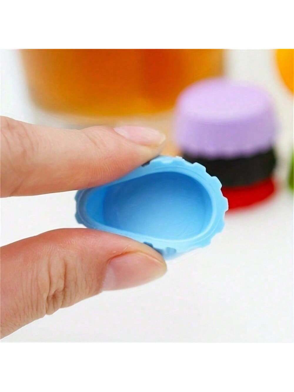 6PCS Silicone Bottle Cap Stoppers | Reusable Air-Tight Seals, Assorted Colors (Random) | Fits Wine, Beer, Soda Bottles | Kitchen & Catering Essentials | Durable Food-Safe Silicone