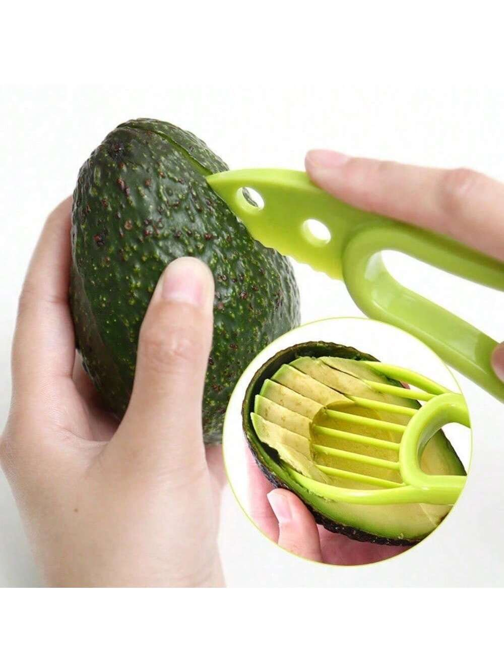 1PC 3-In-1 Silicone Slicer Set For Banana, Tomato & Butter | Easy Coring & Slicing | Green Kitchen Tool | Avocado Prep Helper | Premium Safe Silicone