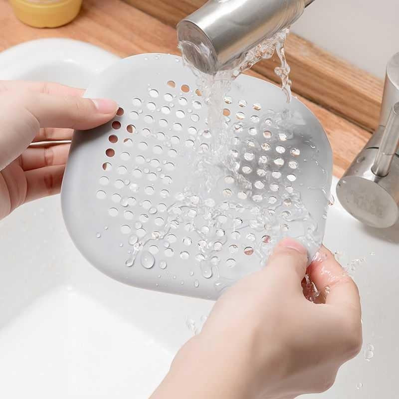 1PC 5.4 Inch Square Drain Cover TPR Hair Drain Catcher Flat Silicone Floor Drain Cover Plug Bathroom