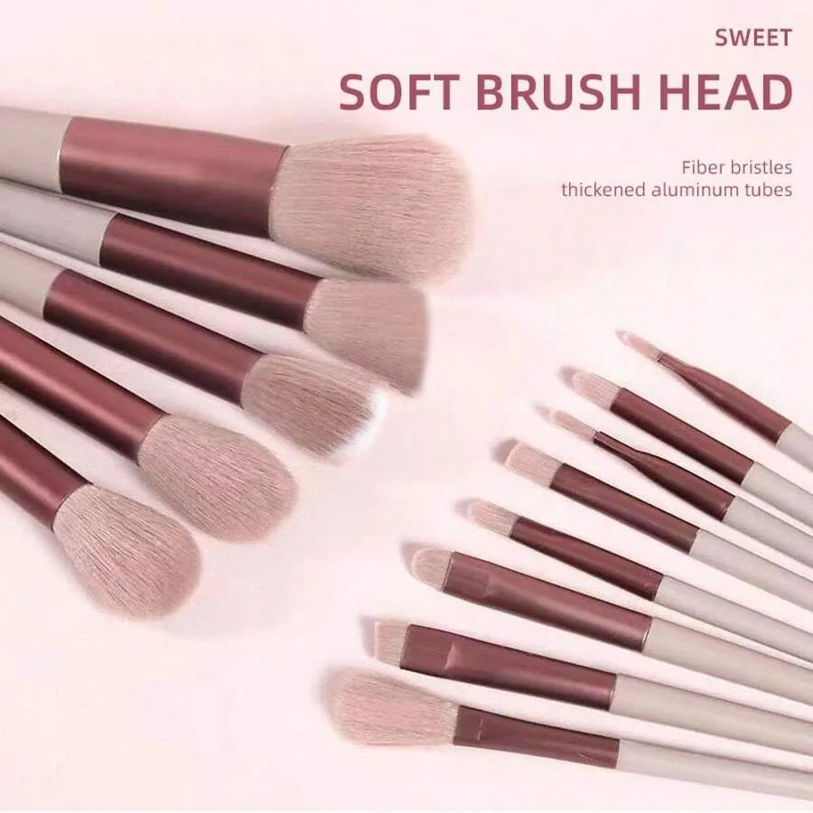 13PCS/1PACK Christmas Limited Edition Premium 13 Soft Makeup Brushes Set With Perfect Soft Pouch - Premium Makeup Tools, Made Of High Quality Fibers, Girly Fashion Items, Christmas Gifts - Women'S Gifts