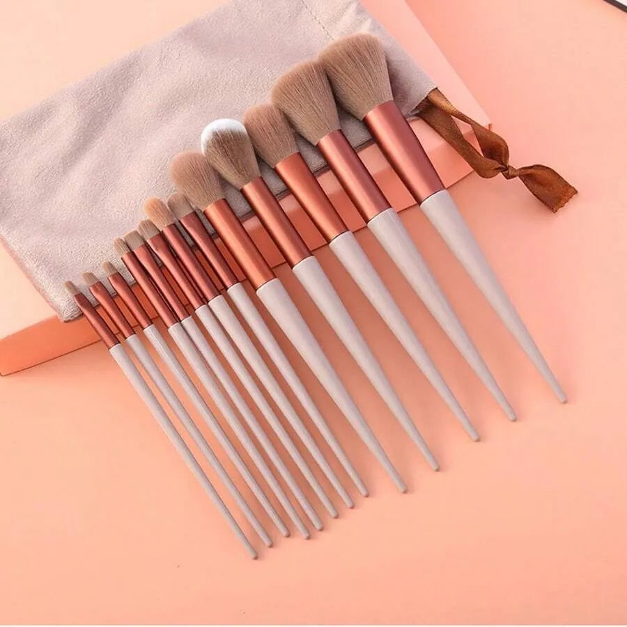 13PCS/1PACK Christmas Limited Edition Premium 13 Soft Makeup Brushes Set With Perfect Soft Pouch - Premium Makeup Tools, Made Of High Quality Fibers, Girly Fashion Items, Christmas Gifts - Women'S Gifts