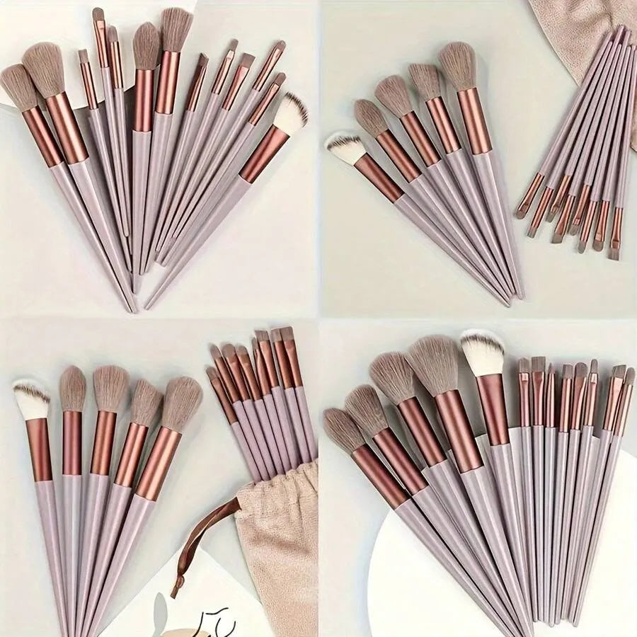 13PCS/1PACK Christmas Limited Edition Premium 13 Soft Makeup Brushes Set With Perfect Soft Pouch - Premium Makeup Tools, Made Of High Quality Fibers, Girly Fashion Items, Christmas Gifts - Women'S Gifts