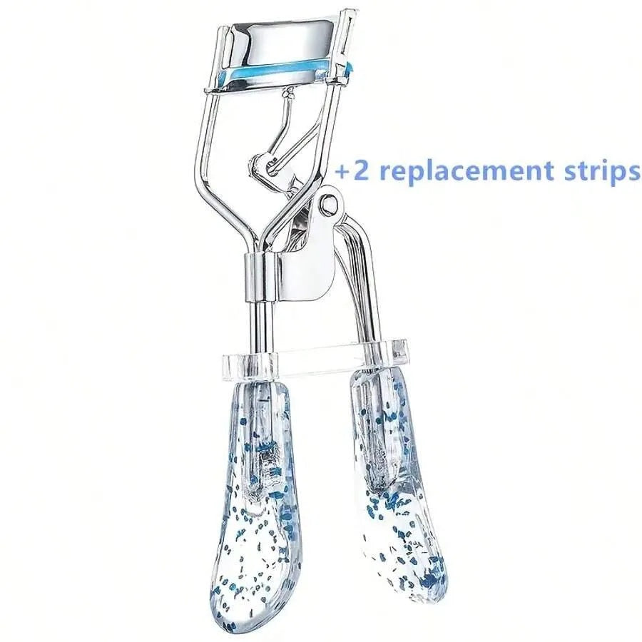 1PC RANDOM COLOR Premium Shiny Eyelash Curler  - Provides Quick And Natural Curling, Long-Lasting Lift And Growth. Includes An Eyelash Curler And Makeup Tool, With 2 Replacement Strips.