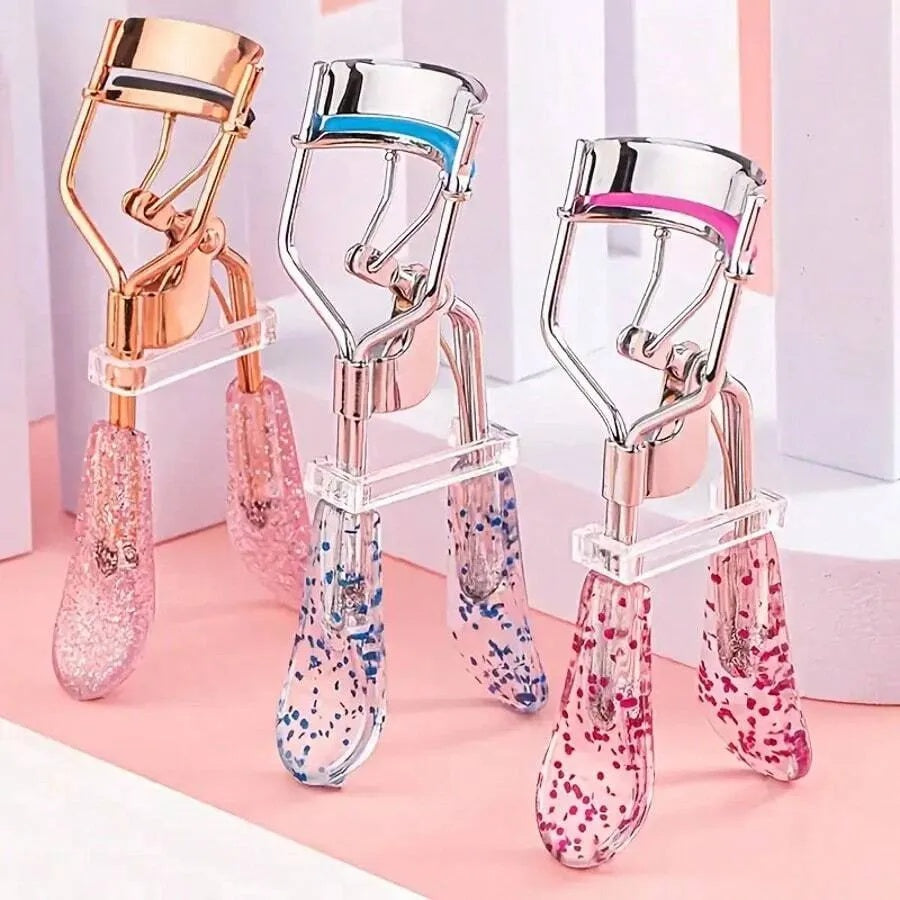 1PC RANDOM COLOR Premium Shiny Eyelash Curler  - Provides Quick And Natural Curling, Long-Lasting Lift And Growth. Includes An Eyelash Curler And Makeup Tool, With 2 Replacement Strips.