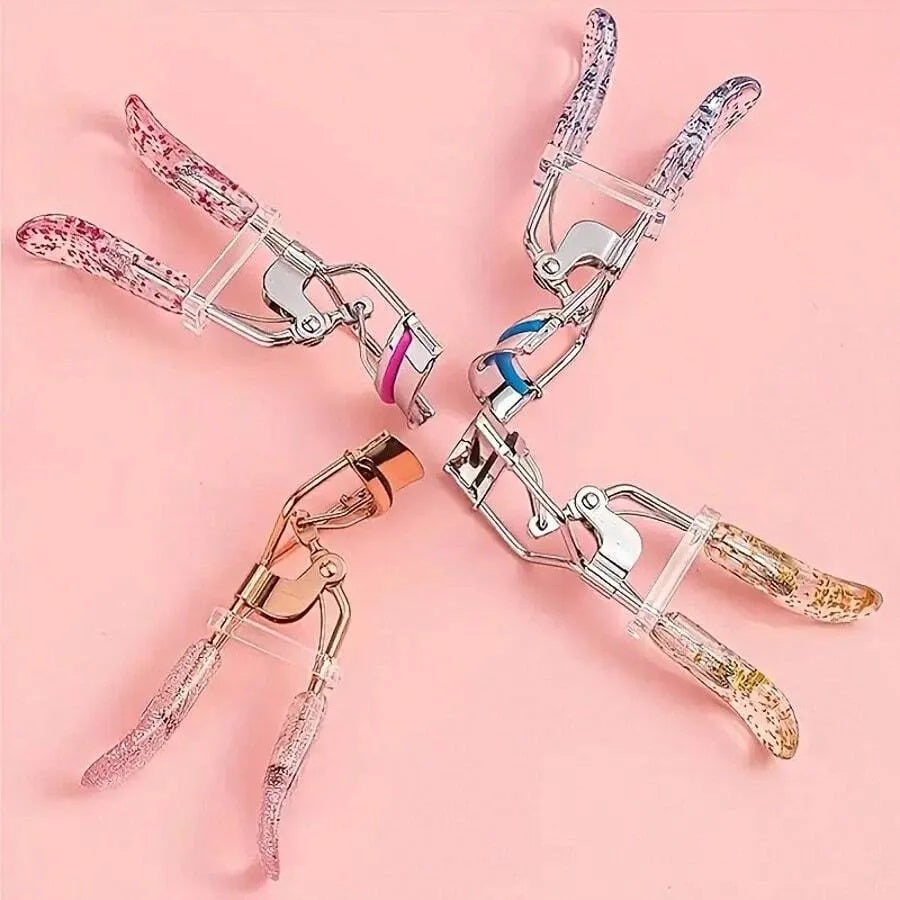 1PC RANDOM COLOR Premium Shiny Eyelash Curler  - Provides Quick And Natural Curling, Long-Lasting Lift And Growth. Includes An Eyelash Curler And Makeup Tool, With 2 Replacement Strips.