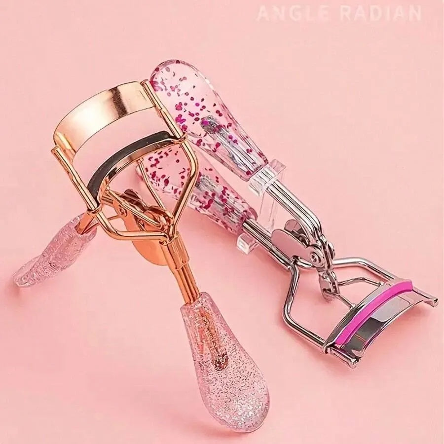 1PC RANDOM COLOR Premium Shiny Eyelash Curler  - Provides Quick And Natural Curling, Long-Lasting Lift And Growth. Includes An Eyelash Curler And Makeup Tool, With 2 Replacement Strips.