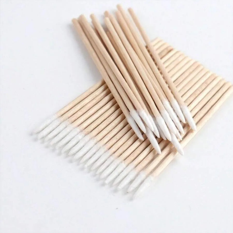 100PCS Portable Nail Polish Makeup Remover Clean Cotton Swabs For Healthy Manicures And Makeup Clean Cotton Swabs