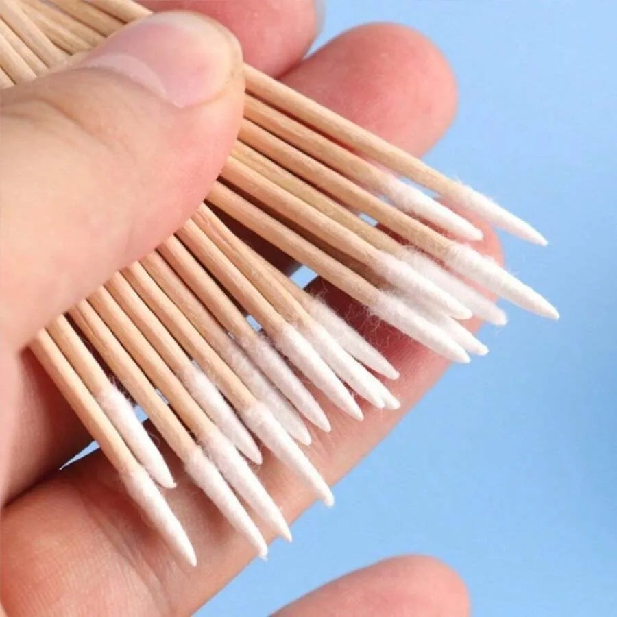 100PCS Portable Nail Polish Makeup Remover Clean Cotton Swabs For Healthy Manicures And Makeup Clean Cotton Swabs