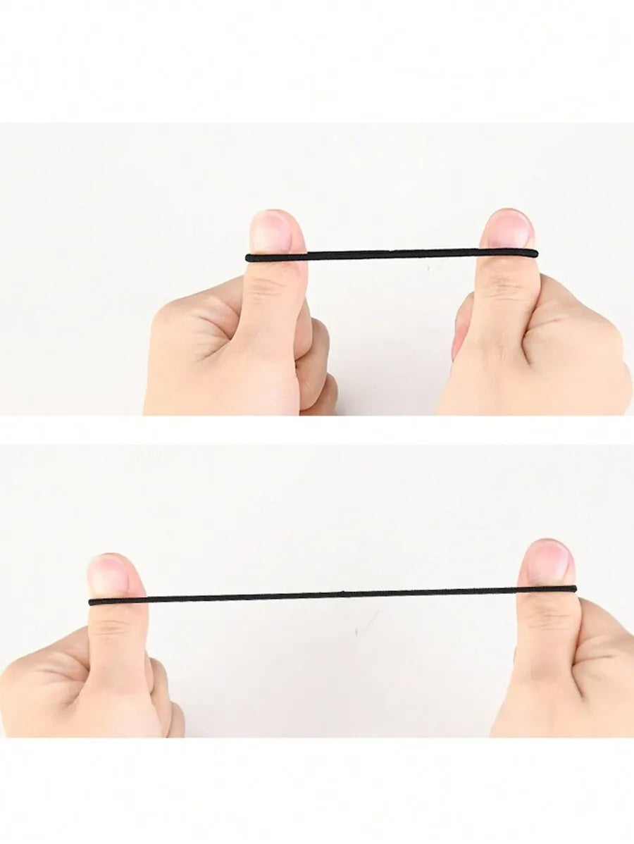 100pcs Women's All-Match Minimalist Hair Ties In Chic Black/Brown/Beige Canisters, Elastic, Fashionable, Versatile, Elegant, Simple Colored Hairbands For Daily Wear, Casual Parties, Work, Vacation, Ponytails, Buns