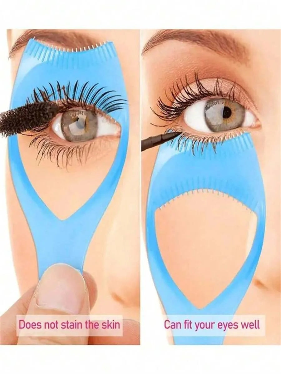 1PC RANDOM COLOR 3-In-1 Crystal Eyelash Curler & Eye Makeup Stencil, Beginner Friendly Eyeliner Auxiliary Tool, Multifunctional Eye Shielding Tool For Clumsy Users