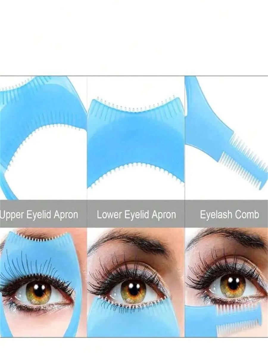 1PC RANDOM COLOR 3-In-1 Crystal Eyelash Curler & Eye Makeup Stencil, Beginner Friendly Eyeliner Auxiliary Tool, Multifunctional Eye Shielding Tool For Clumsy Users