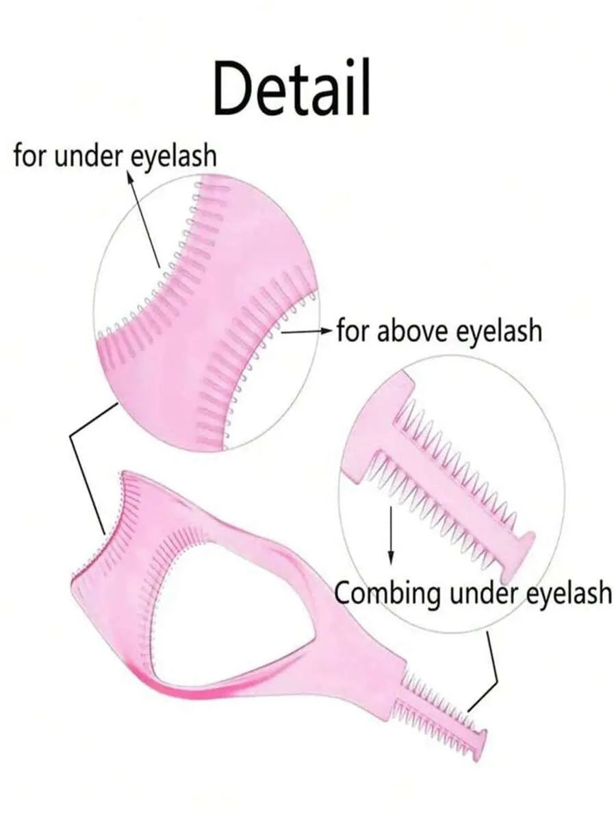 1PC RANDOM COLOR 3-In-1 Crystal Eyelash Curler & Eye Makeup Stencil, Beginner Friendly Eyeliner Auxiliary Tool, Multifunctional Eye Shielding Tool For Clumsy Users