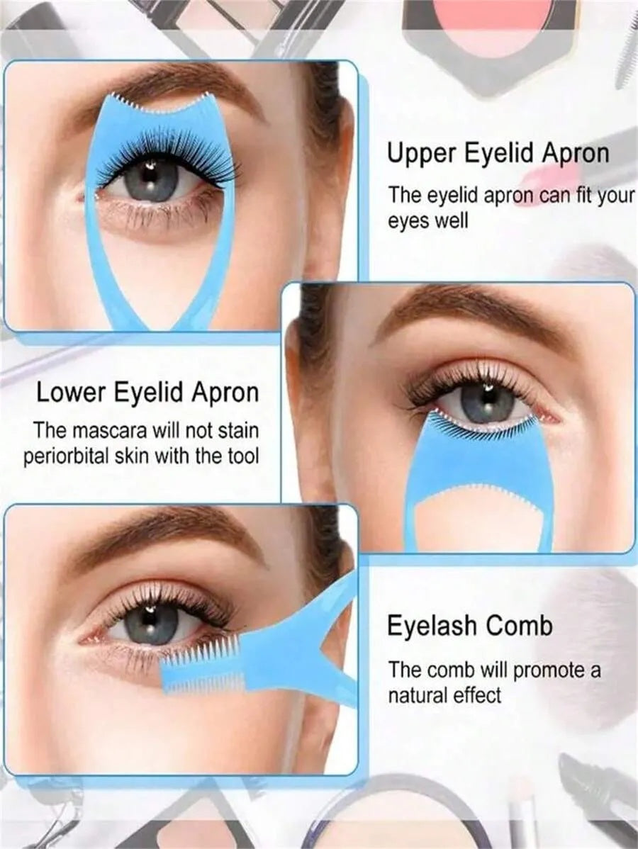 1PC RANDOM COLOR 3-In-1 Crystal Eyelash Curler & Eye Makeup Stencil, Beginner Friendly Eyeliner Auxiliary Tool, Multifunctional Eye Shielding Tool For Clumsy Users