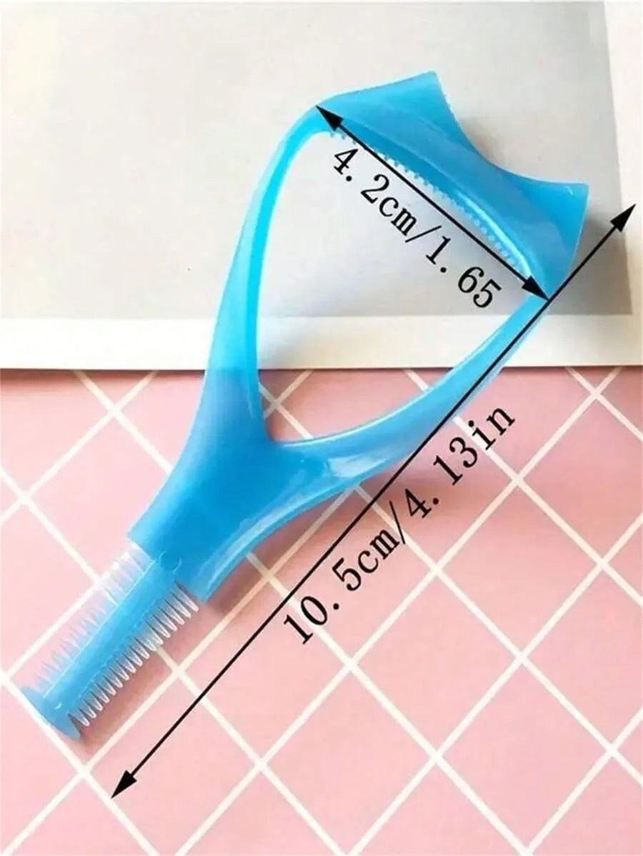 1PC RANDOM COLOR 3-In-1 Crystal Eyelash Curler & Eye Makeup Stencil, Beginner Friendly Eyeliner Auxiliary Tool, Multifunctional Eye Shielding Tool For Clumsy Users