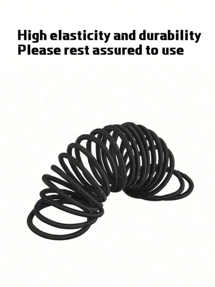 100PCS High Elasticity Basic Black Hair Ties, Hair Accessories, Hairbands Scrunchies Ponytail Holders, Hair Styling Tools