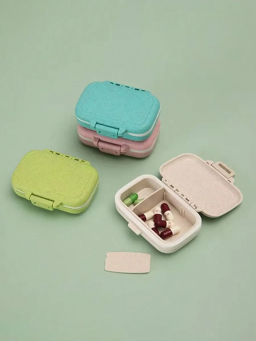 1PC RANDOM COLOR Mini Portable Pill Organizer Box - 3 Compartment Pill Box Tablet Storage Container, Weekly Pill Box, Medication Dispenser