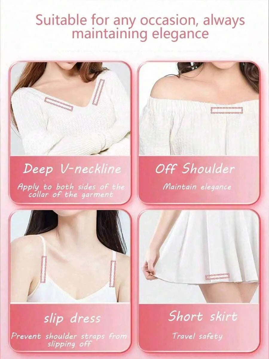 36PCS Fashion Tape For Clothes Double Sided Tape Strong Adhesive Clear Body Tape Skin Friendlyty Clear Transparent 36 Strips,Belt