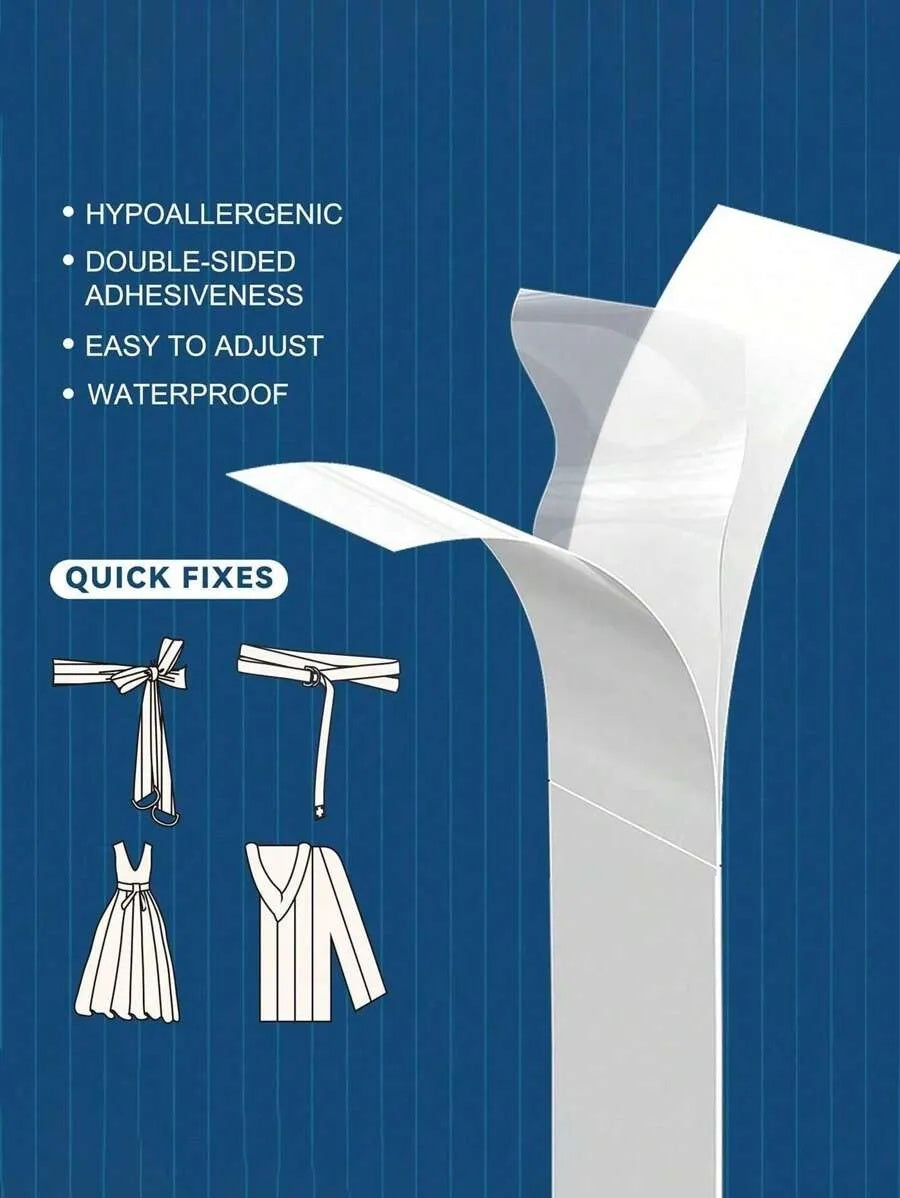 36PCS Fashion Tape For Clothes Double Sided Tape Strong Adhesive Clear Body Tape Skin Friendlyty Clear Transparent 36 Strips,Belt