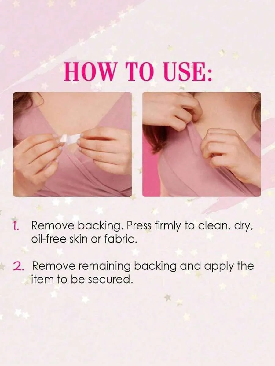 36PCS Fashion Tape For Clothes Double Sided Tape Strong Adhesive Clear Body Tape Skin Friendlyty Clear Transparent 36 Strips,Belt