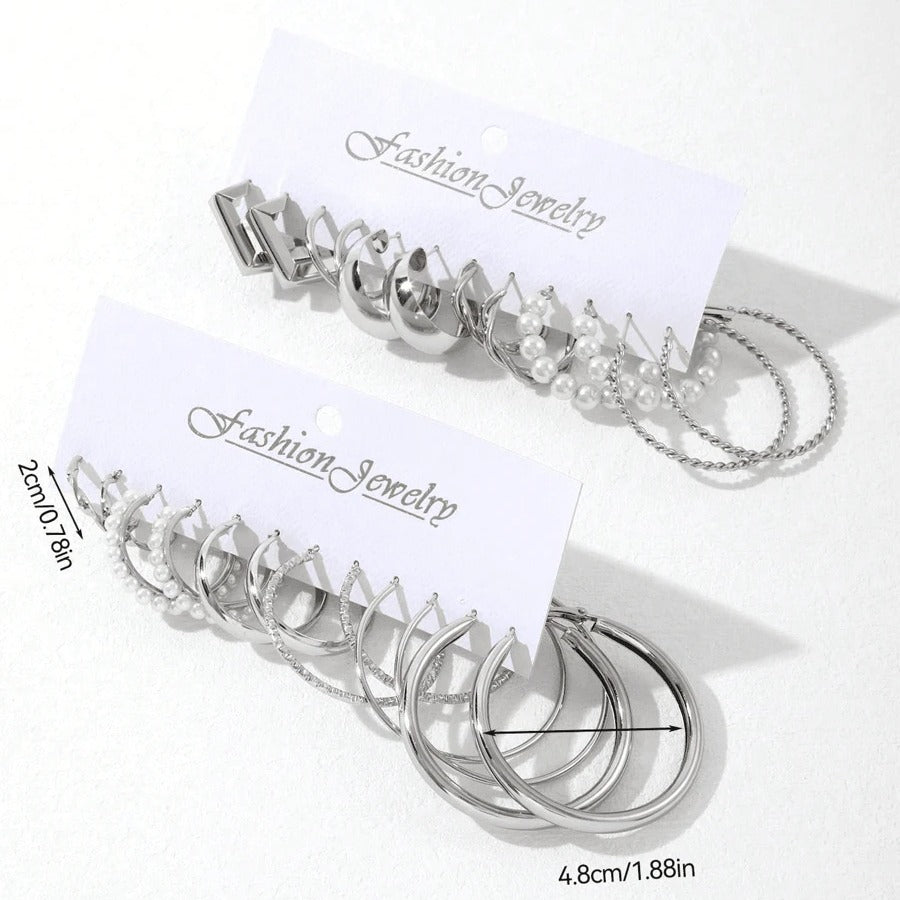 1SET  Chic Vintage Punk Hoop Earrings for Women – Classic Round Circle Design, Versatile for Daily Wear, Dates, Parties & Great Gift for Friends